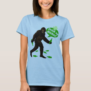 T-shirt Bebida acima, Bigfoot bêbedo Sasquatch