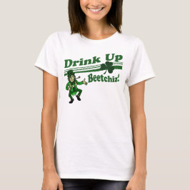 T-shirt Bebida acima do Leprechaun de Beetchiz