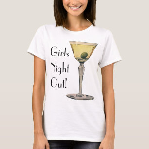 T-shirt Bebidas Vintage, Cocktail de azeitona Martini