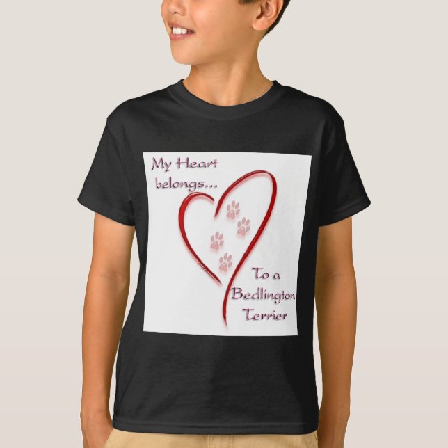 T-shirt Bedlington Terrier Heart Pertence (Frente)