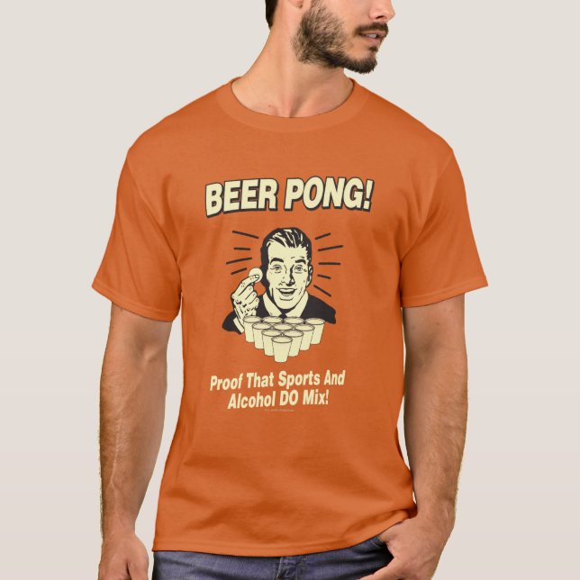 T-shirt Beer Pong: Combinação de Álcool e Esportes de Prov (Frente)