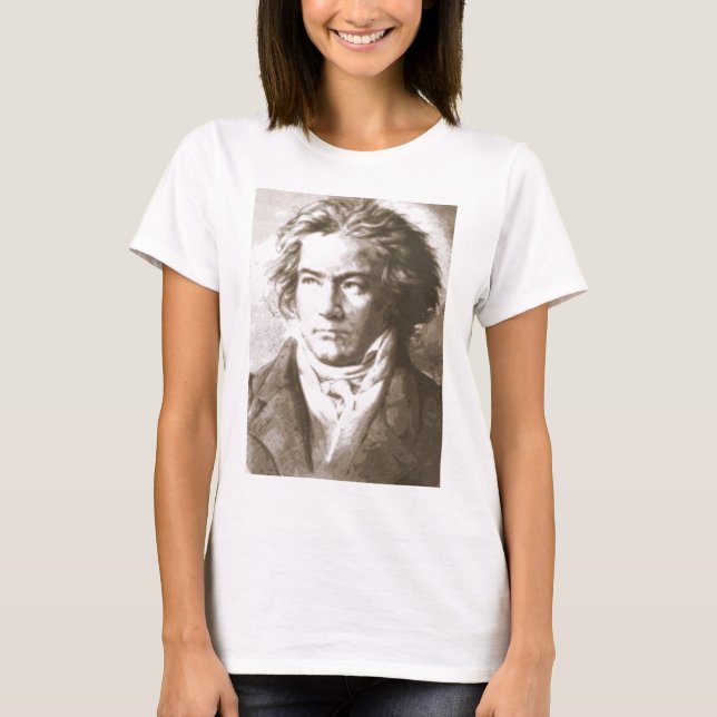 T-shirt Beethoven Na Sepia (Frente)
