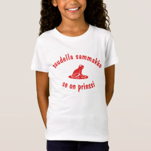 T-shirt beija o sapo que é príncipe em finlandês