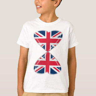 T-shirt Beijando bandeiras BRITÂNICAS dos corações