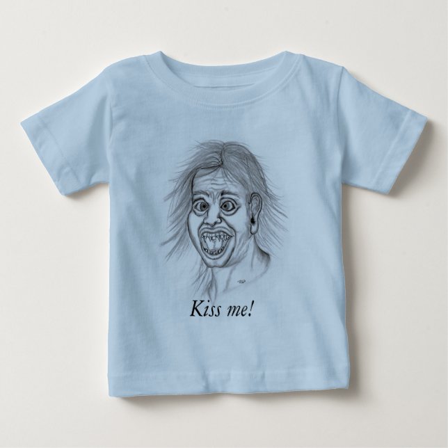 T-shirt Beije-me! - Bleistiftzeichnung (Frente)