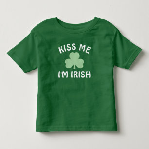 T-shirt Beije Me Estou Irlandês Trevo Verde Dia de São Pat