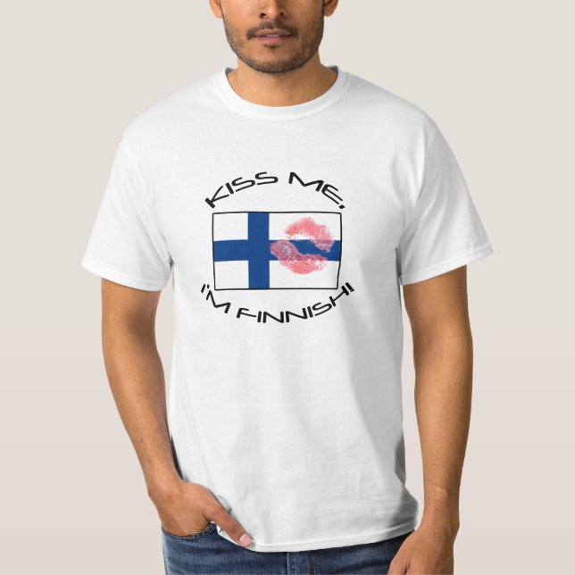 T-shirt Beije-me, mim são finlandês! (Frente)