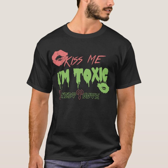 T-shirt "Beije-me, mim são" homens tóxicos (Frente)