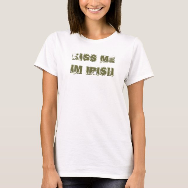 T-shirt beije-me o irlandês im (Frente)