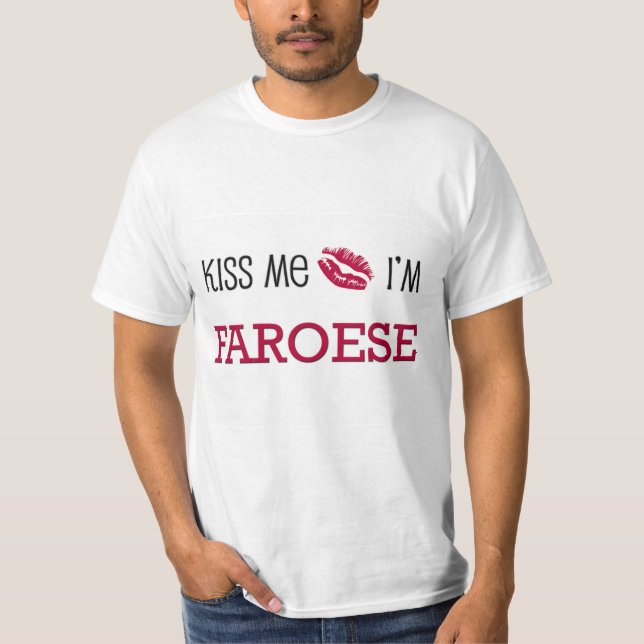 T-shirt Beije-me que eu sou FAROESE (Frente)