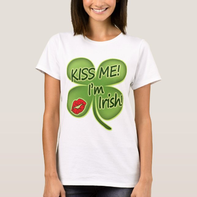T-shirt Beije-me que eu sou irlandês (Frente)