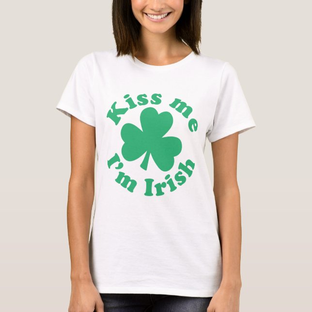 T-shirt Beije-me que eu sou irlandês (Frente)