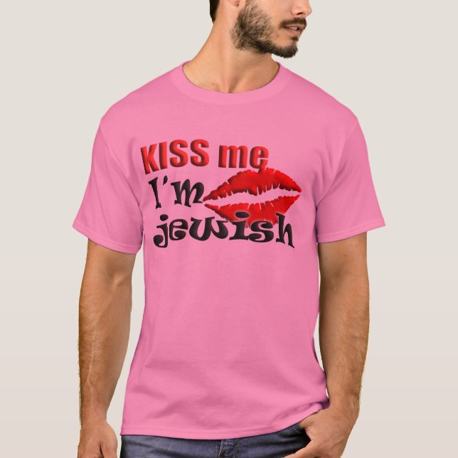 T-shirt Beije-me que eu sou judaico (Frente)