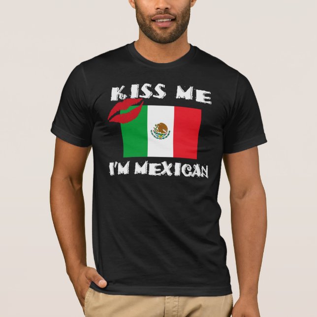 T-shirt Beije-me que eu sou mexicano (Frente)