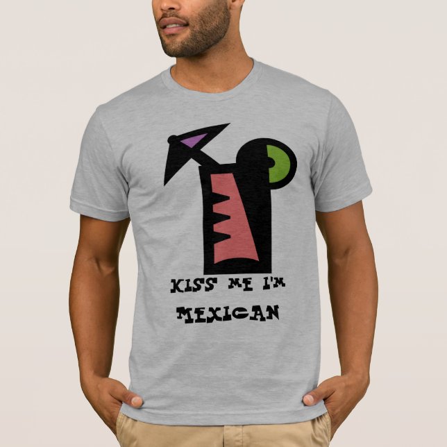 T-shirt Beije-me que eu sou MEXICANO (Frente)