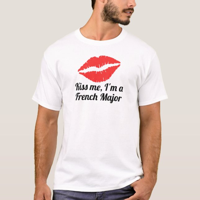 T-shirt Beije-me que eu sou um major francês (Frente)