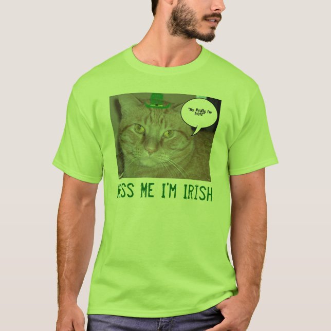 T-shirt Beije-me, sou irlandês (Frente)