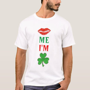 T-shirt Beije-me, sou Lábios irlandeses, Rua de Shamrock.