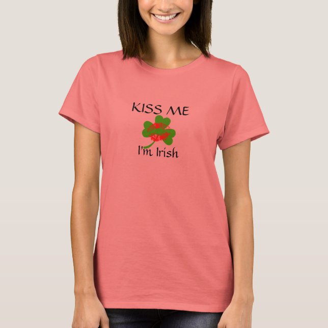 T-shirt Beije-me, sou o Ringer Tee Irlandês (Frente)