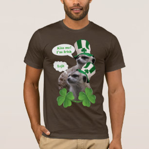 T-shirt Beije-me, sou um design irlandês de meerkat