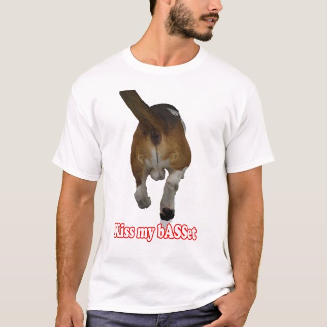 T-shirt Beije meu bASSet (Frente)