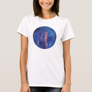 T-shirt Beijo pintando mulheres no topo, branco