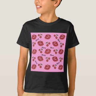 T-shirt Beijos de Cereja Rockabilly RAB em Rosa