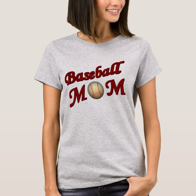 T-shirt Beisebol Mãe Cute (Frente)