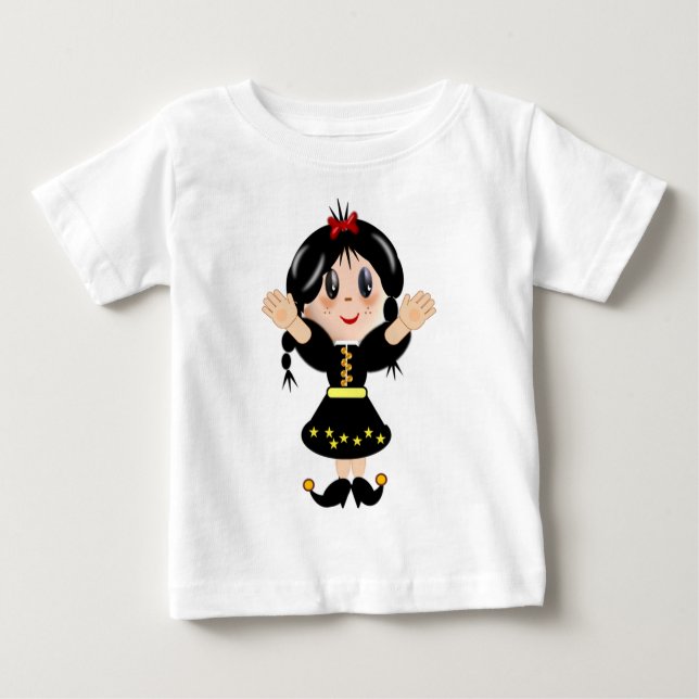 T-shirt Bela animação de menina feliz (Frente)