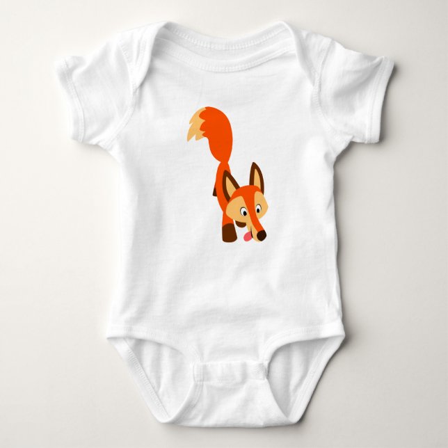 T-shirt Bela Cartoon Inquisitiva Fox Baby Bodycase (Frente)