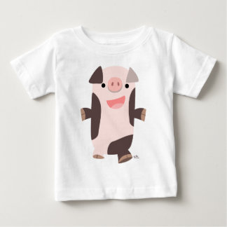 T-shirt Bela Cartoon Sorrindo Tinta De Bebê De Suíno