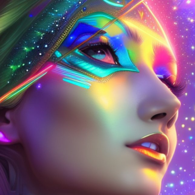 T-Shirt Bela Cor Futurística do Espaço (Criador carregado)