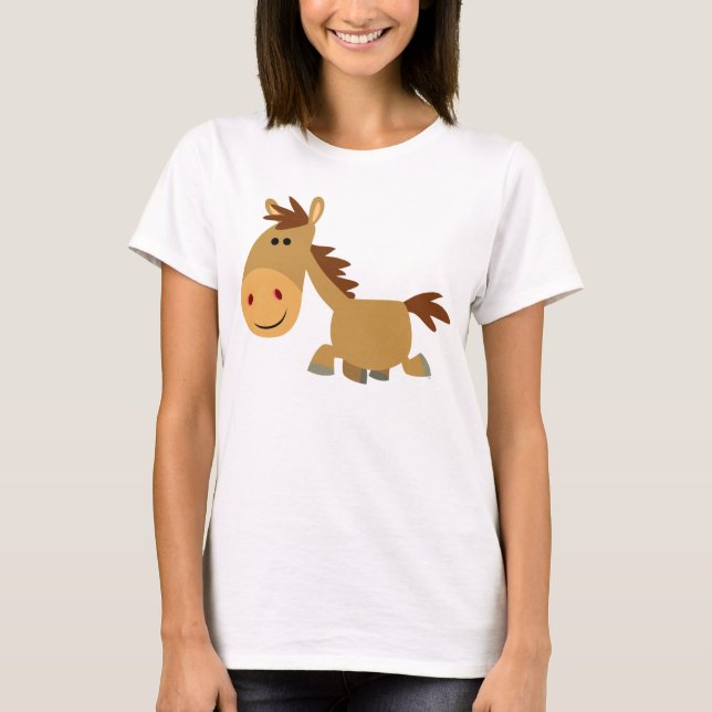 T-Shirt Bela e Doce Cartoon Horse (Frente)