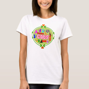 T-shirt 😻 🐾 ↷ Bela Família De Gatos Borracha ❤ Boca Em C
