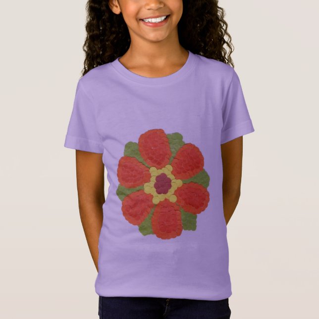 T-Shirt Bela Jersey, De Meninas De Flor Dotty (Frente)