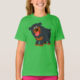 T-shirt Bela peça de cartoon Rottweiler para crianças Cami