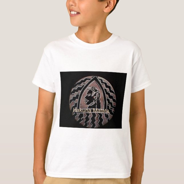 T-shirt Beleza Africana: Bongo Maasai Retrai Arte Tribal (Frente)