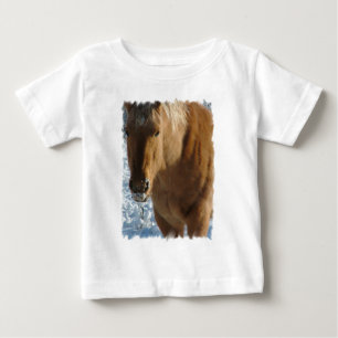 T-shirt belga do bebê do cavalo de esboço
