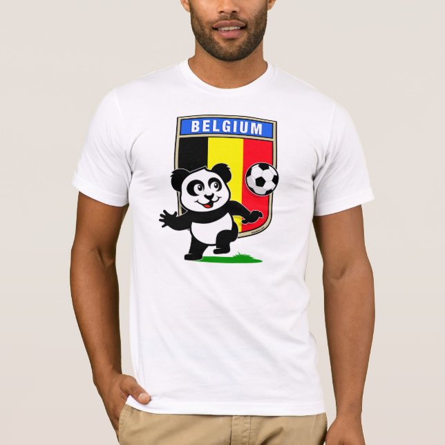 T-shirt Bélgica Soccer Panda (camisas leves) (Frente)