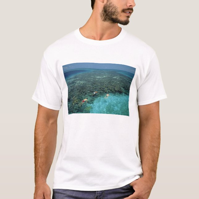 T-shirt Belize, Recife de Barreira, Recife Lighthouse, Azu (Frente)