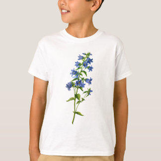 T-shirt Bellflower Azul De Folha De Aluguel Derivado Da Na