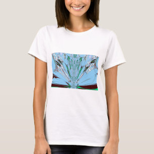 T-shirt Belo Aqua Azul Azul, Incrível Arte Floral