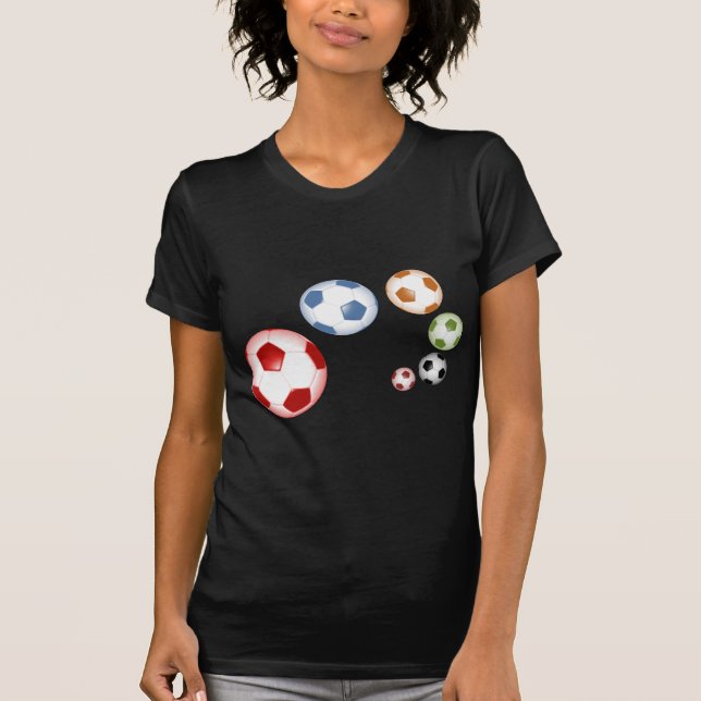 T-shirt Belo conjunto de bolas de futebol (Frente)