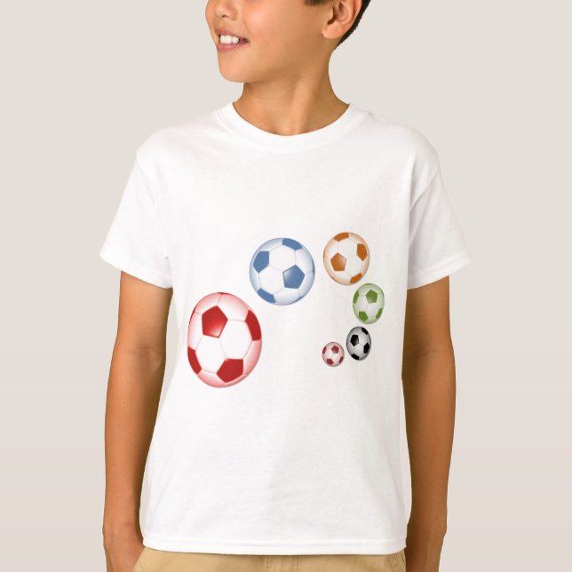 T-shirt Belo conjunto de bolas de futebol (Frente)