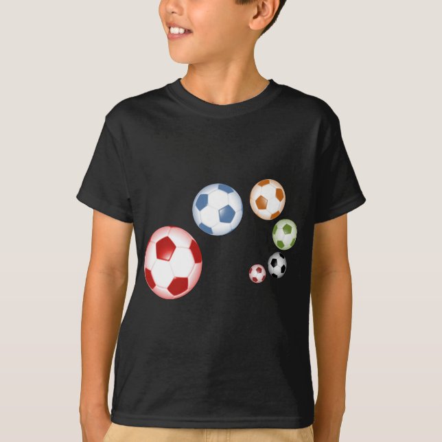 T-shirt Belo conjunto de bolas de futebol (Frente)