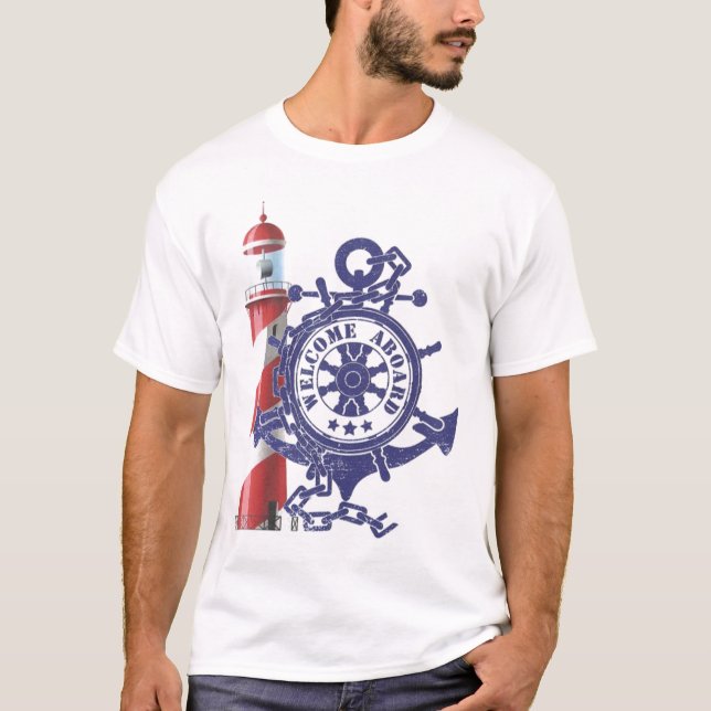 T-shirt bem-vindo a bordo (Frente)