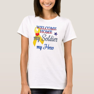 T-shirt Bem-vindo ao lar Meu Soldado Meu Herói