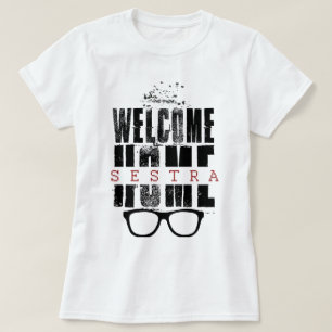 T-shirt bem-vindo órfão do design do preto  