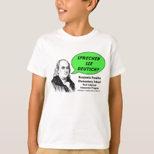 T-shirt Ben Franklin fala o alemão