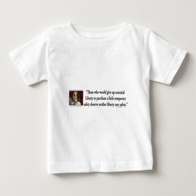T-shirt Ben Franklin sobre Liberdade (Frente)
